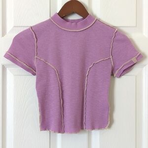 BDG Urban Outfitters Katie Inverted Seam Shrunken Fit Baby Tee Lilac Purple XS
